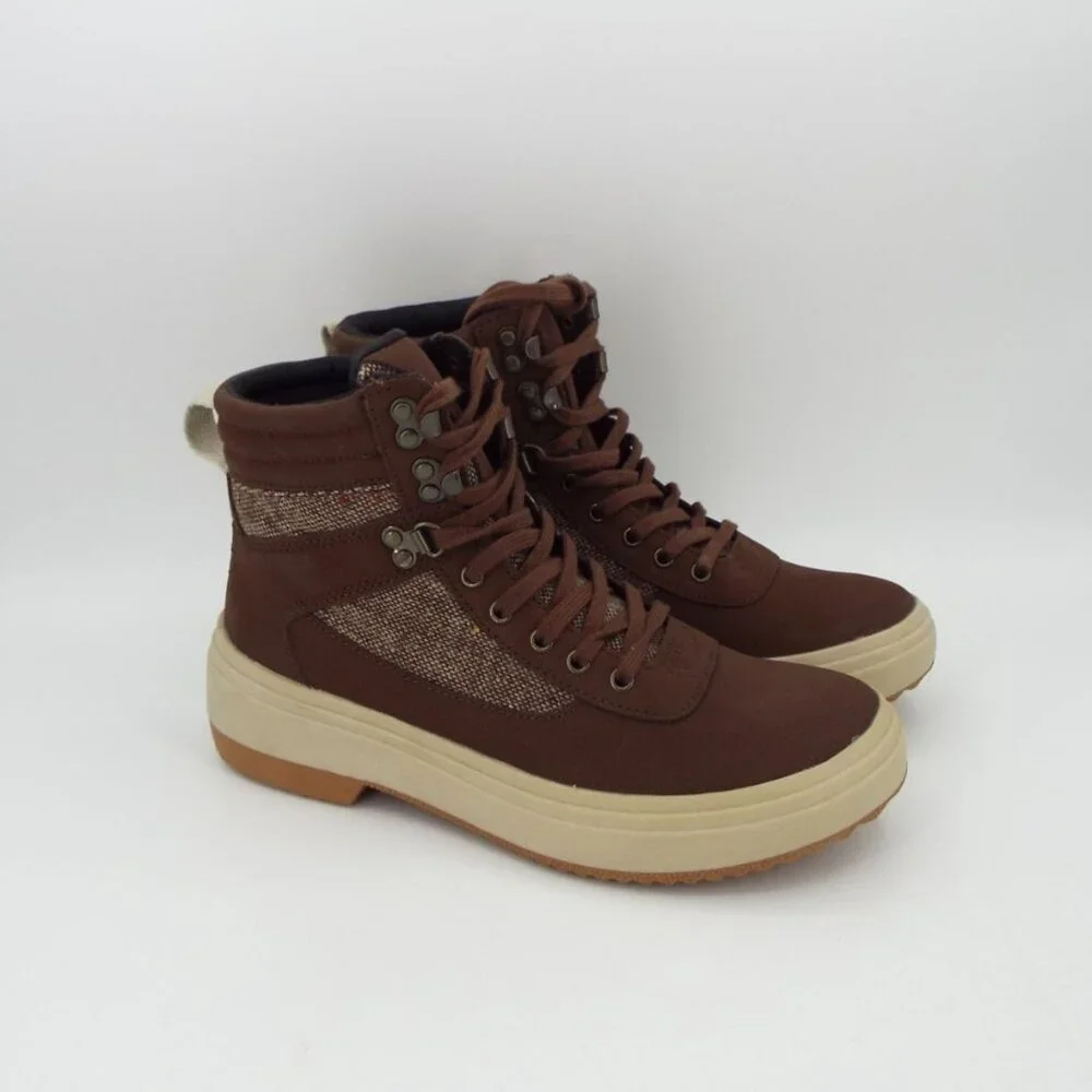 Merrell Holly 2 Waterproof Brown Leather and Tweed Ankle Boots Size 6.5 NWOT